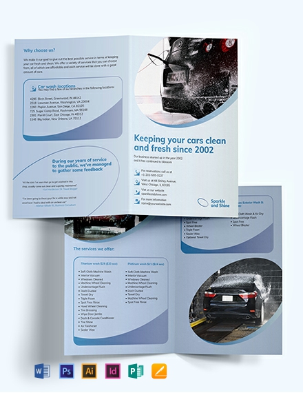 Car Wash Bi Fold Brochure Template Car Wash Bi Fold Brochure Template