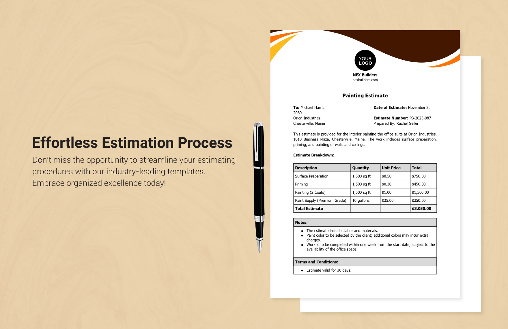 Free Painting Estimate Template Download in Word