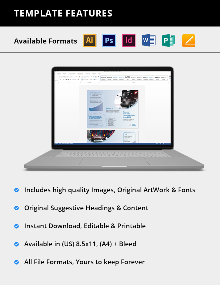 Car Wash Tri Fold Brochure Template Google Docs Illustrator 