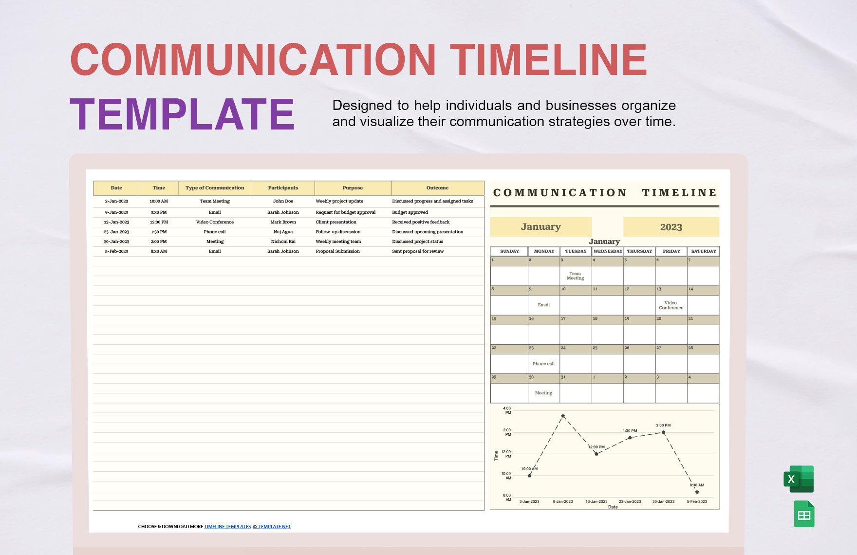 Free Communication Timeline Template in Excel, Google Sheets