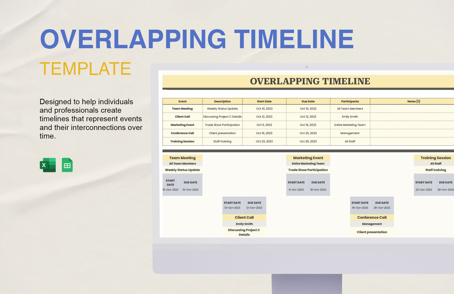 Overlapping Timeline Template