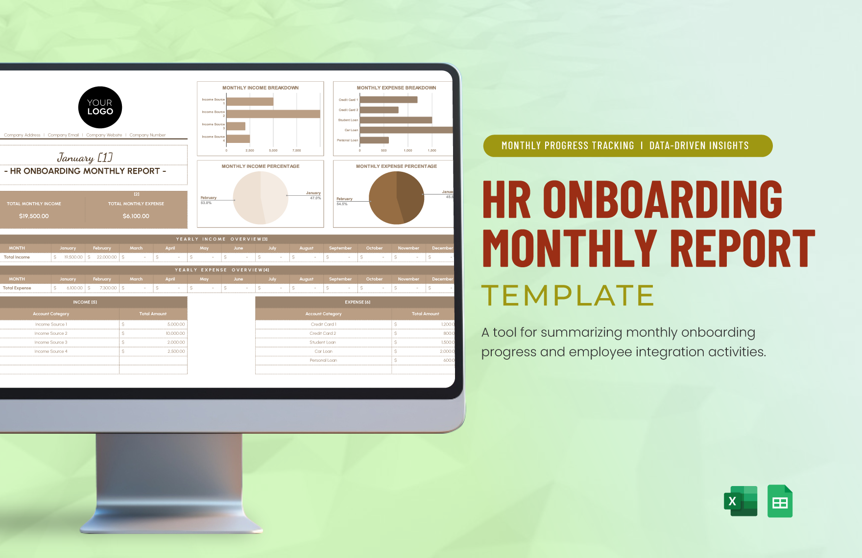HR Onboarding Monthly Report Template
