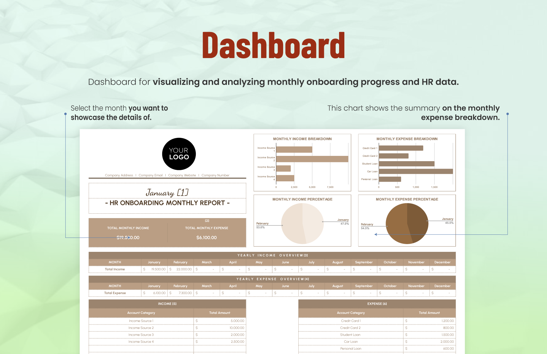 HR Onboarding Monthly Report Template