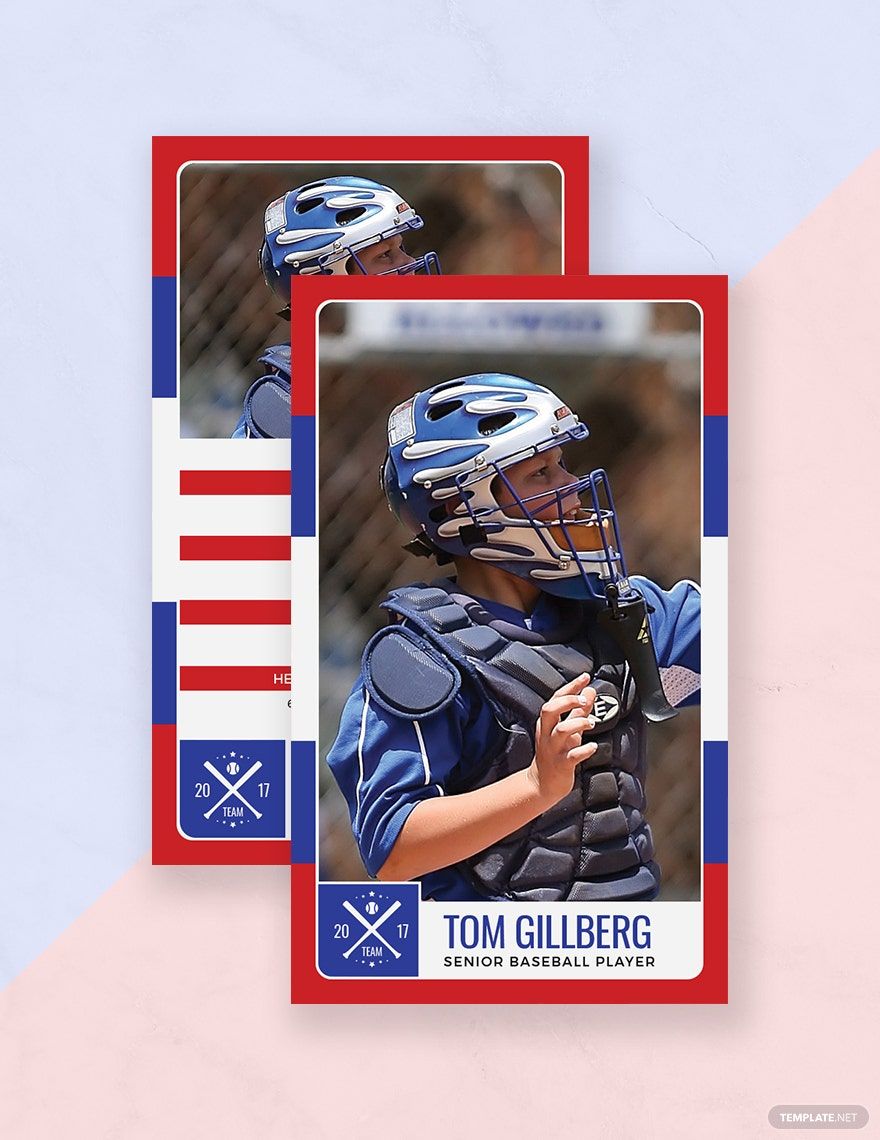 Senior Baseball Trading Card Template
