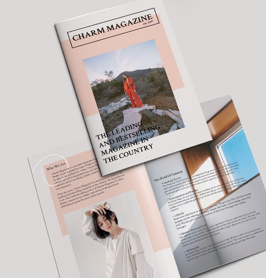 Magazine Bi-Fold Brochure Template