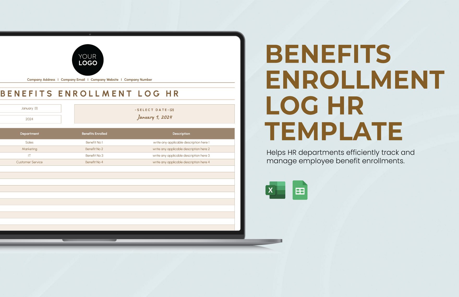 Benefits Enrollment Log HR Template
