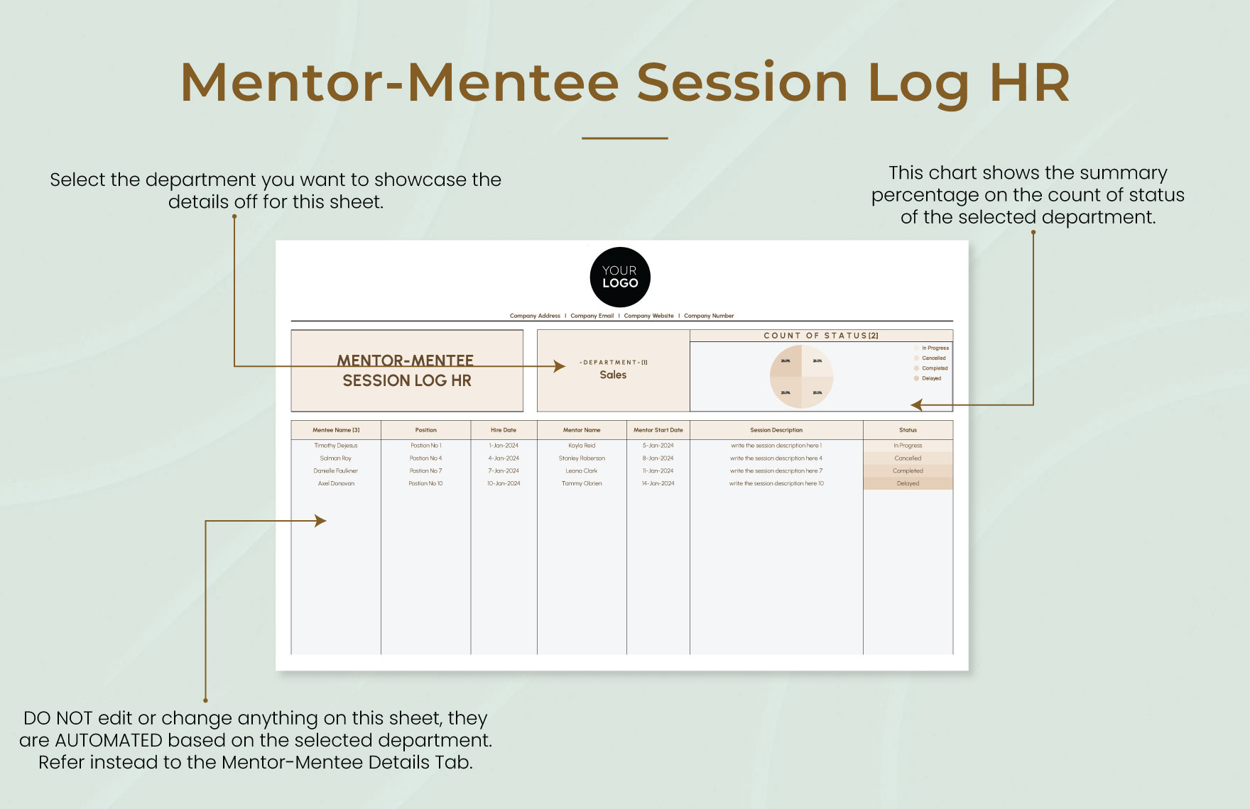 Mentor-Mentee Session Log HR Template