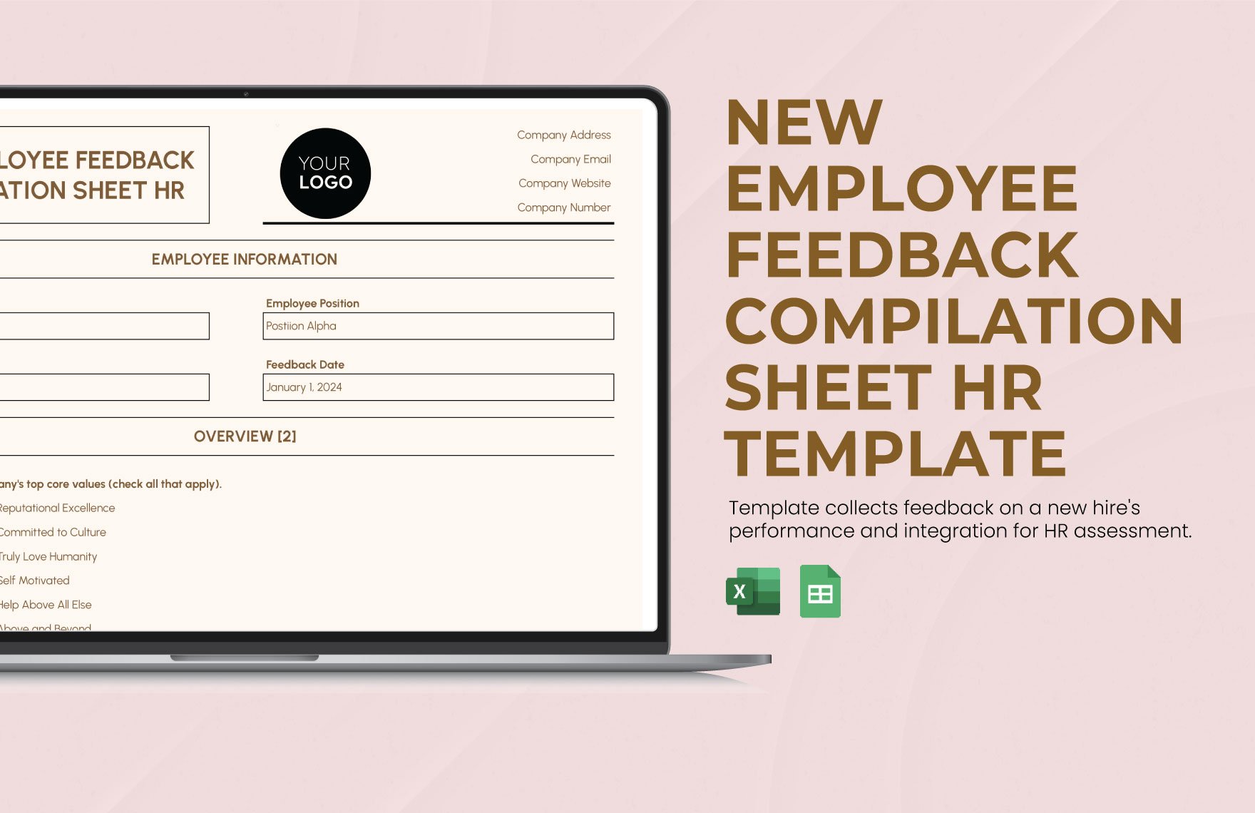 New Employee Feedback Compilation Sheet HR Template in Excel, Google Sheets