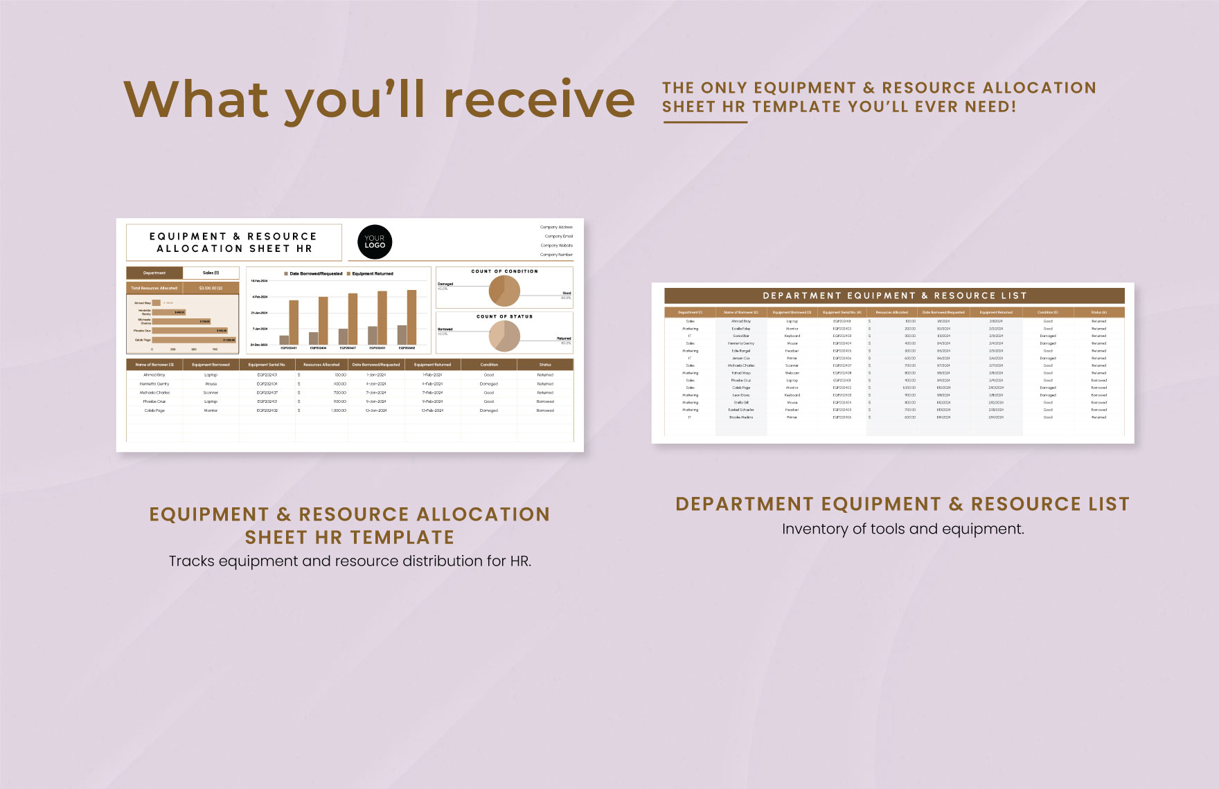 Equipment & Resource Allocation Sheet HR Template