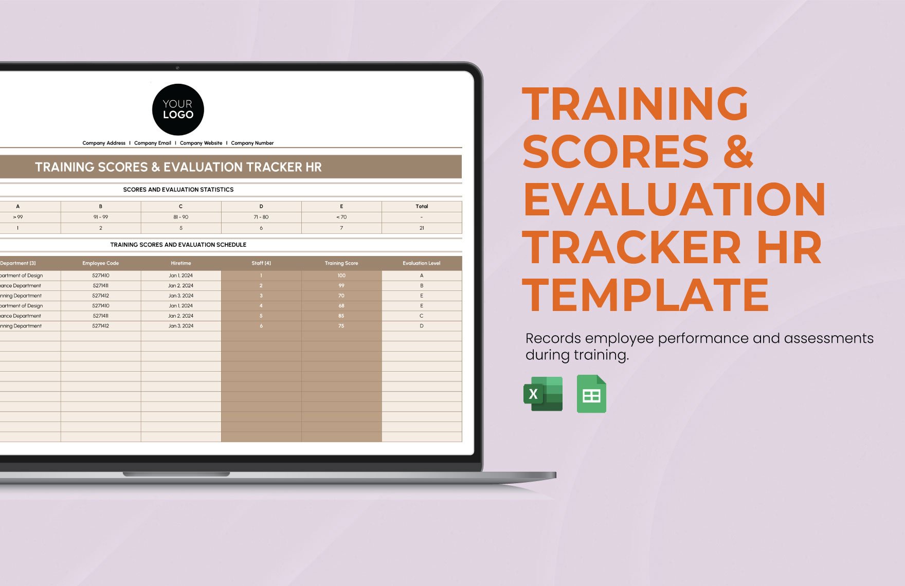 Free Training Scores & Evaluation Tracker HR Template in Excel, Google Sheets