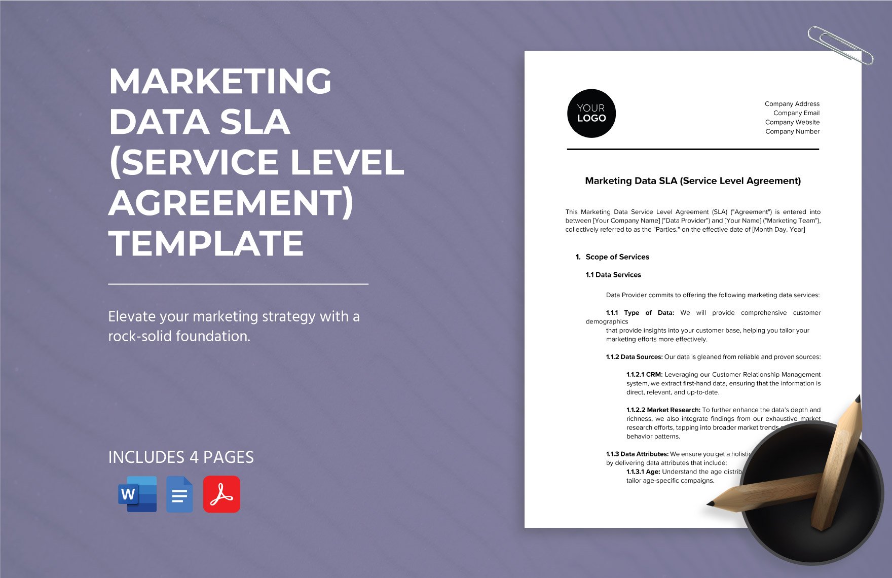 Marketing Data SLA (Service Level Agreement) Template