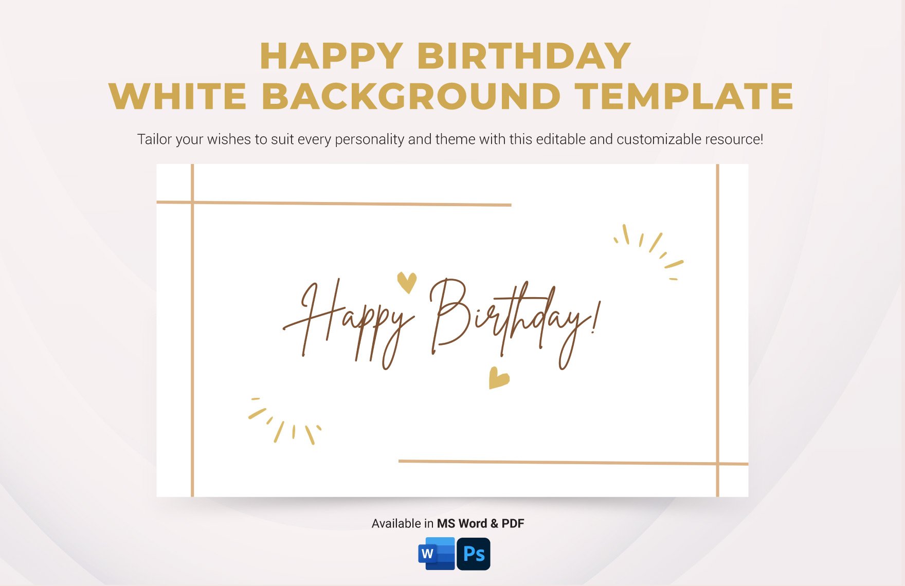 Happy Birthday White Background Template