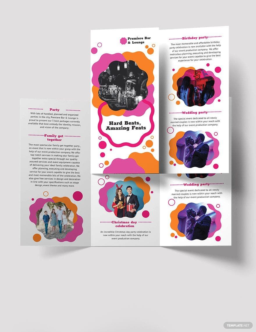 Free Party Tri-Fold Brochure Template