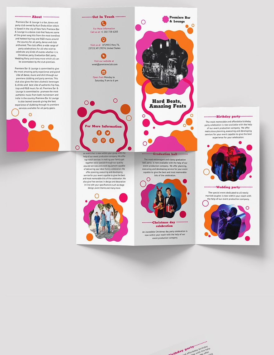 Party Tri-Fold Brochure Template