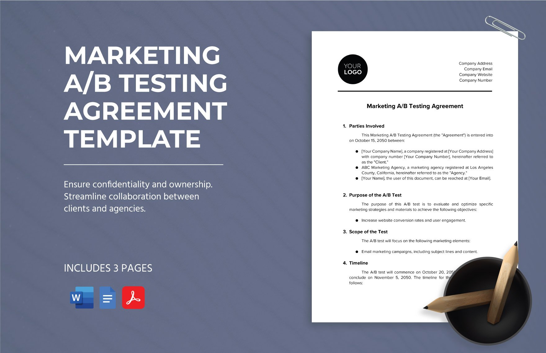 Marketing A/B Testing Agreement Template in Word, Google Docs, PDF