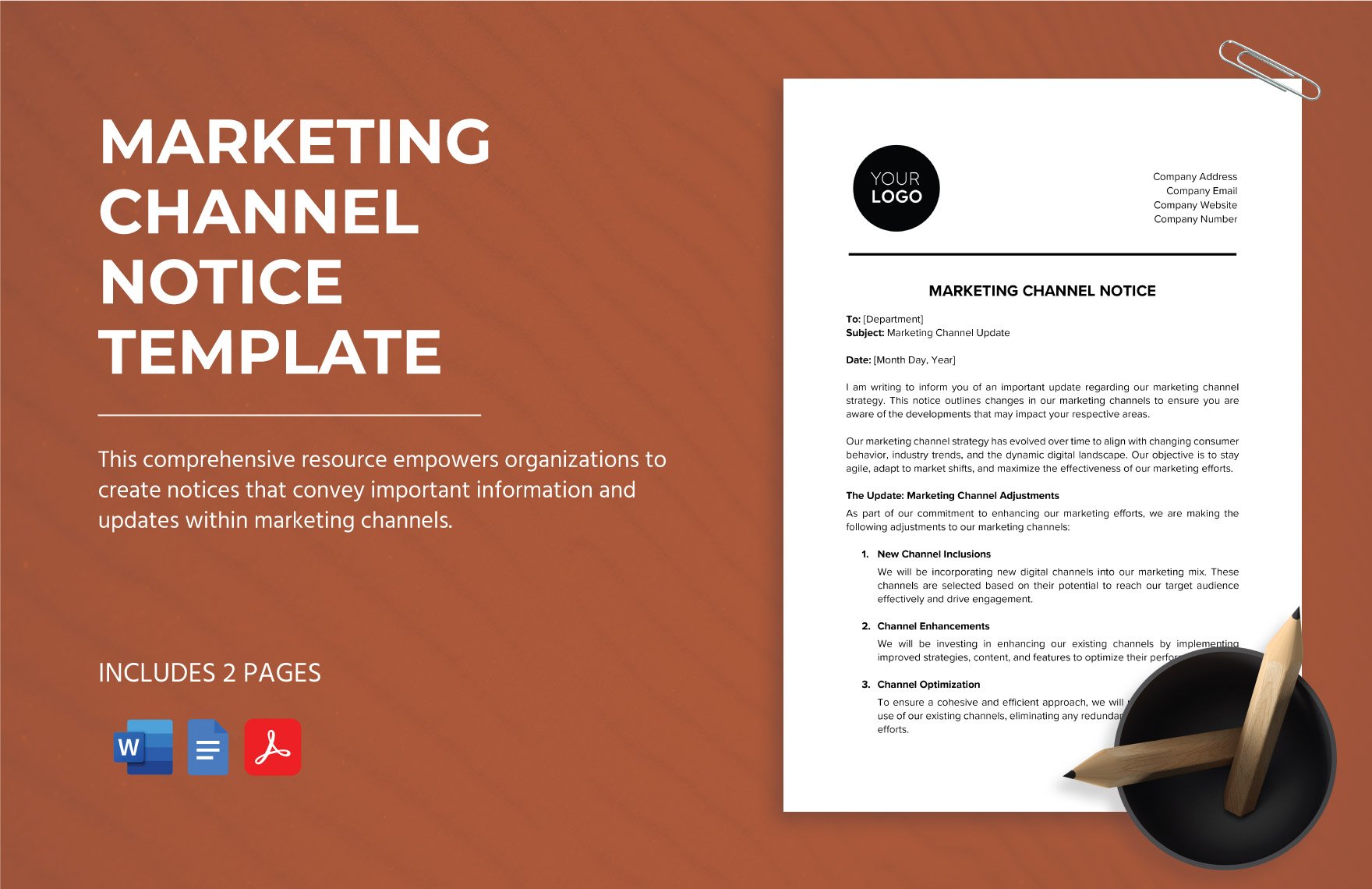 Marketing Channel Notice Template in Word, Google Docs, PDF