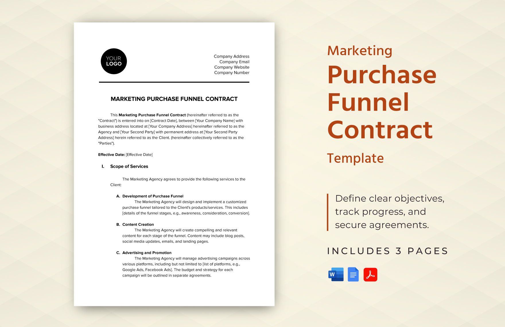 Marketing Purchase Funnel Contract Template in Word, Google Docs, PDF