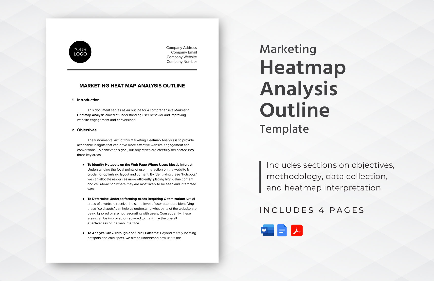 Marketing Heatmap Analysis Outline Template in Word, Google Docs, PDF