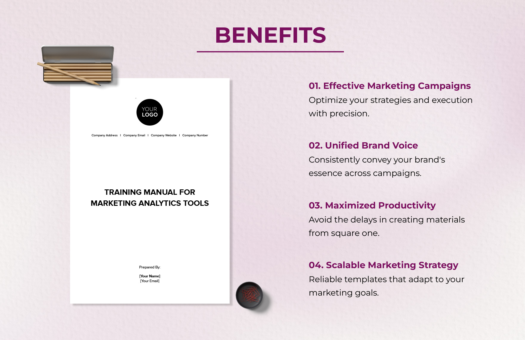 Training Manual for Marketing Analytics Tools Template