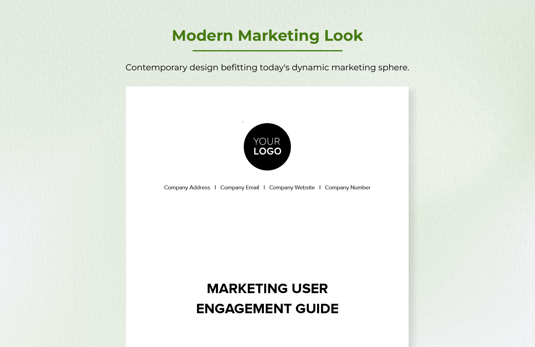 Marketing User Engagement Guide Template