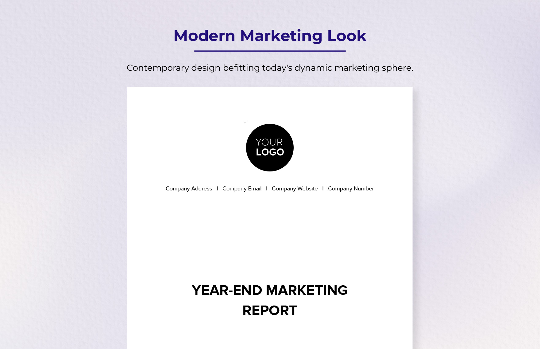 Year-end Marketing Report Template