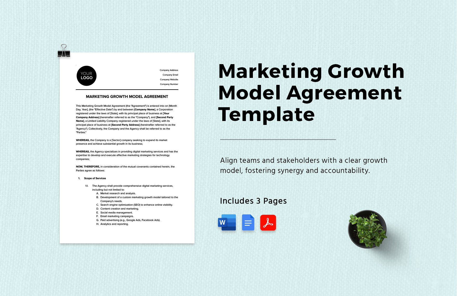 Marketing Growth Model Agreement Template in Word, Google Docs, PDF