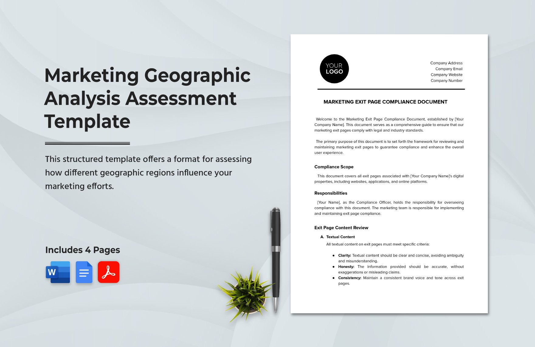 Marketing Geographic Analysis Assessment Template in Word, Google Docs, PDF