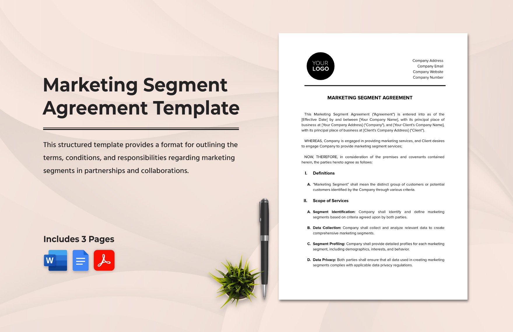 Marketing Segment Agreement Template in Word, Google Docs, PDF