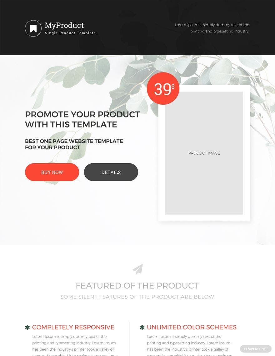 Free Single Product Ecommerce Website Template