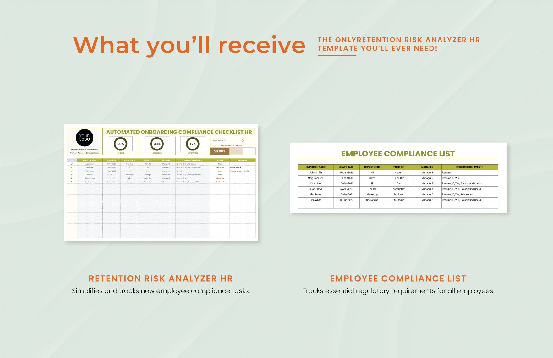 Automated Onboarding Compliance Checklist HR Template