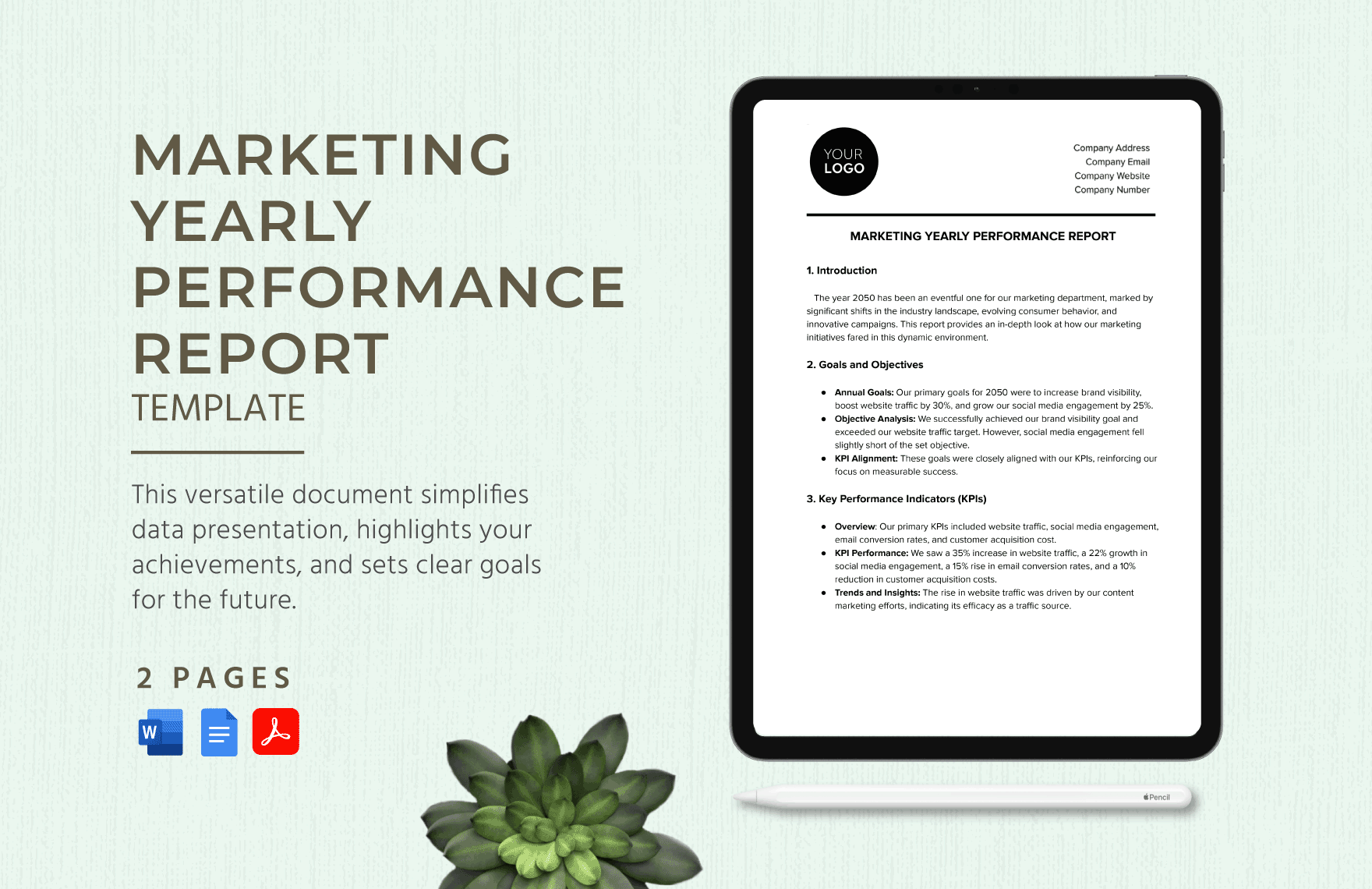 Marketing Yearly Performance Report Template