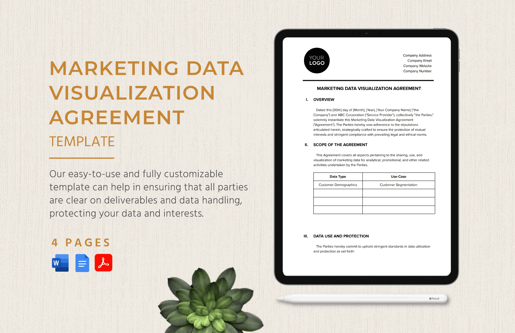 Marketing Data Visualization Agreement Template in Word, Google Docs, PDF