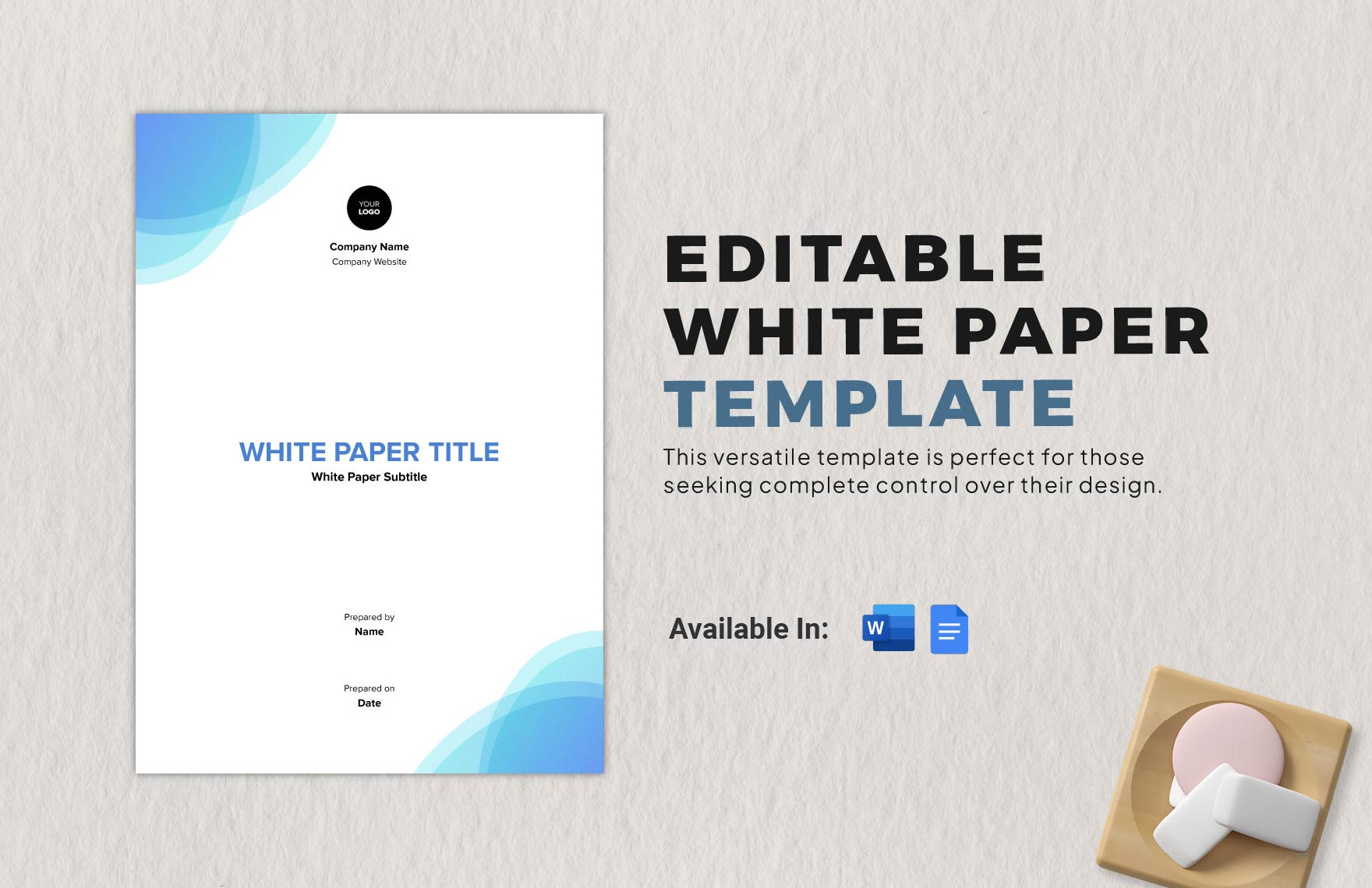 Editable White Paper Template in Word, Google Docs