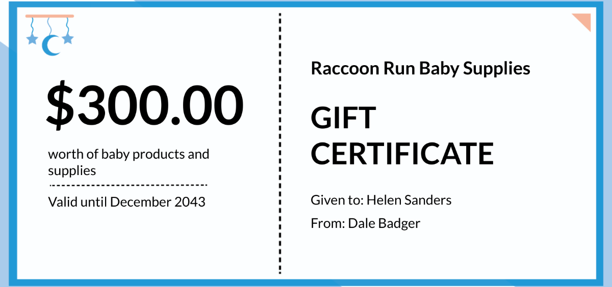 Baby Gift Certificate Template - Edit Online & Download