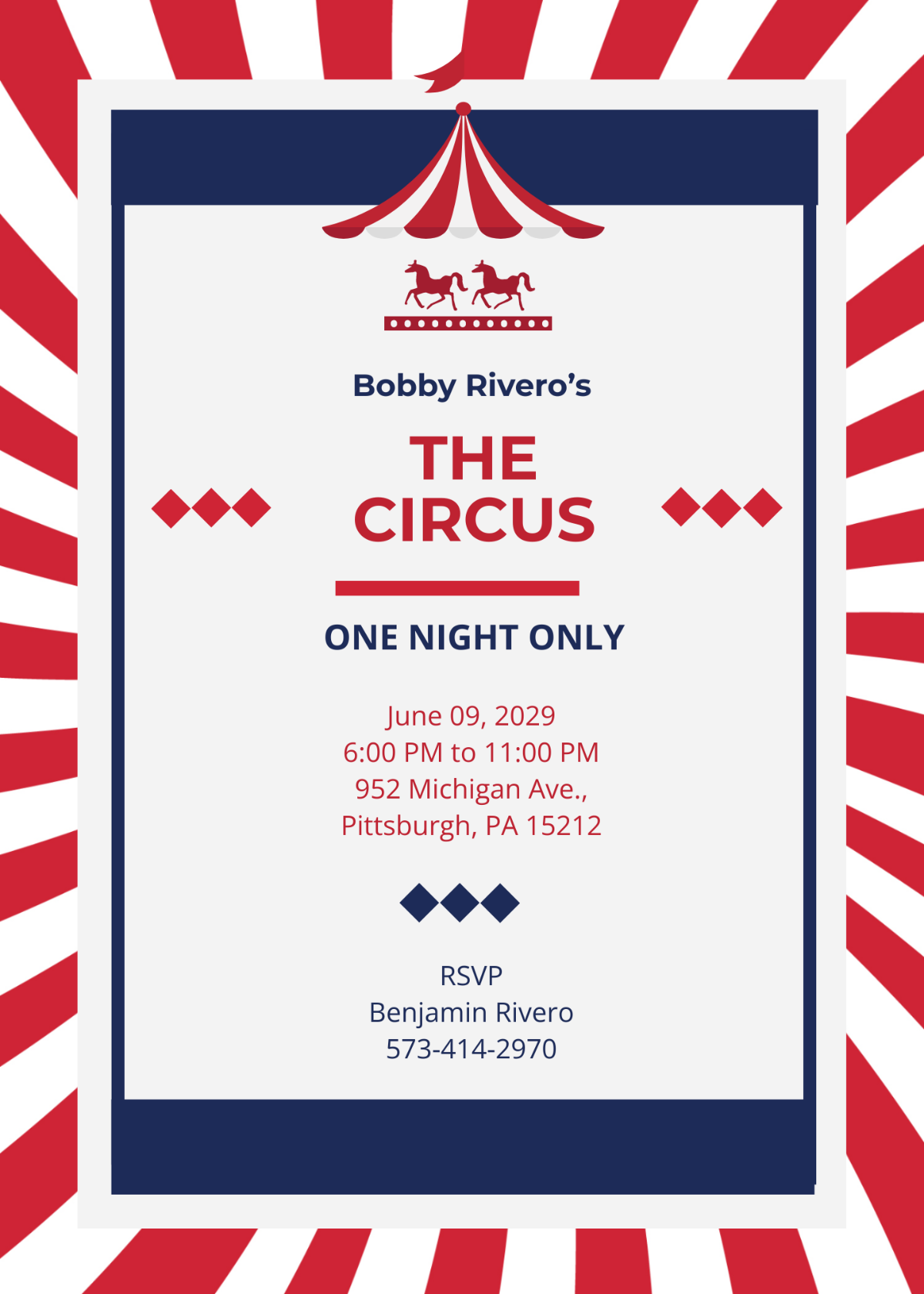 Circus Invitation Template