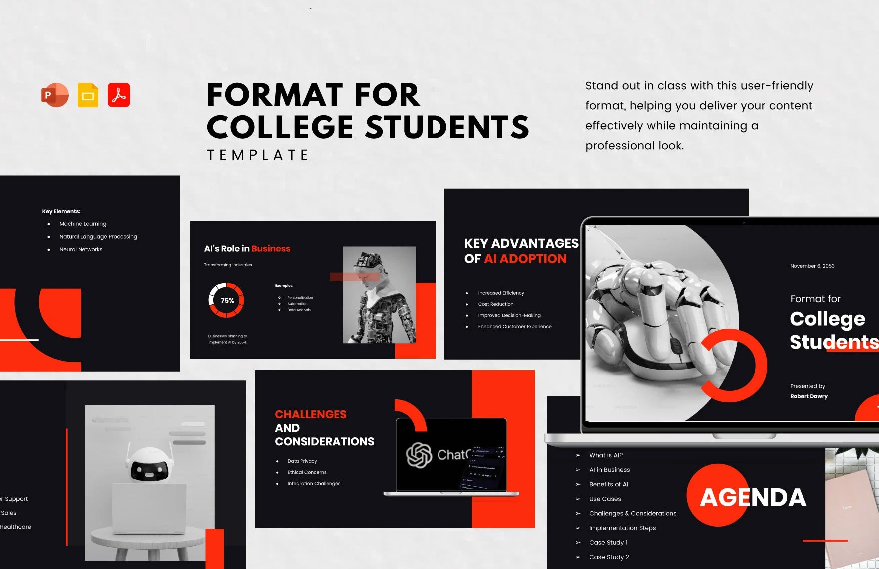 Free Format for College Students Template in PDF, PowerPoint, Google Slides
