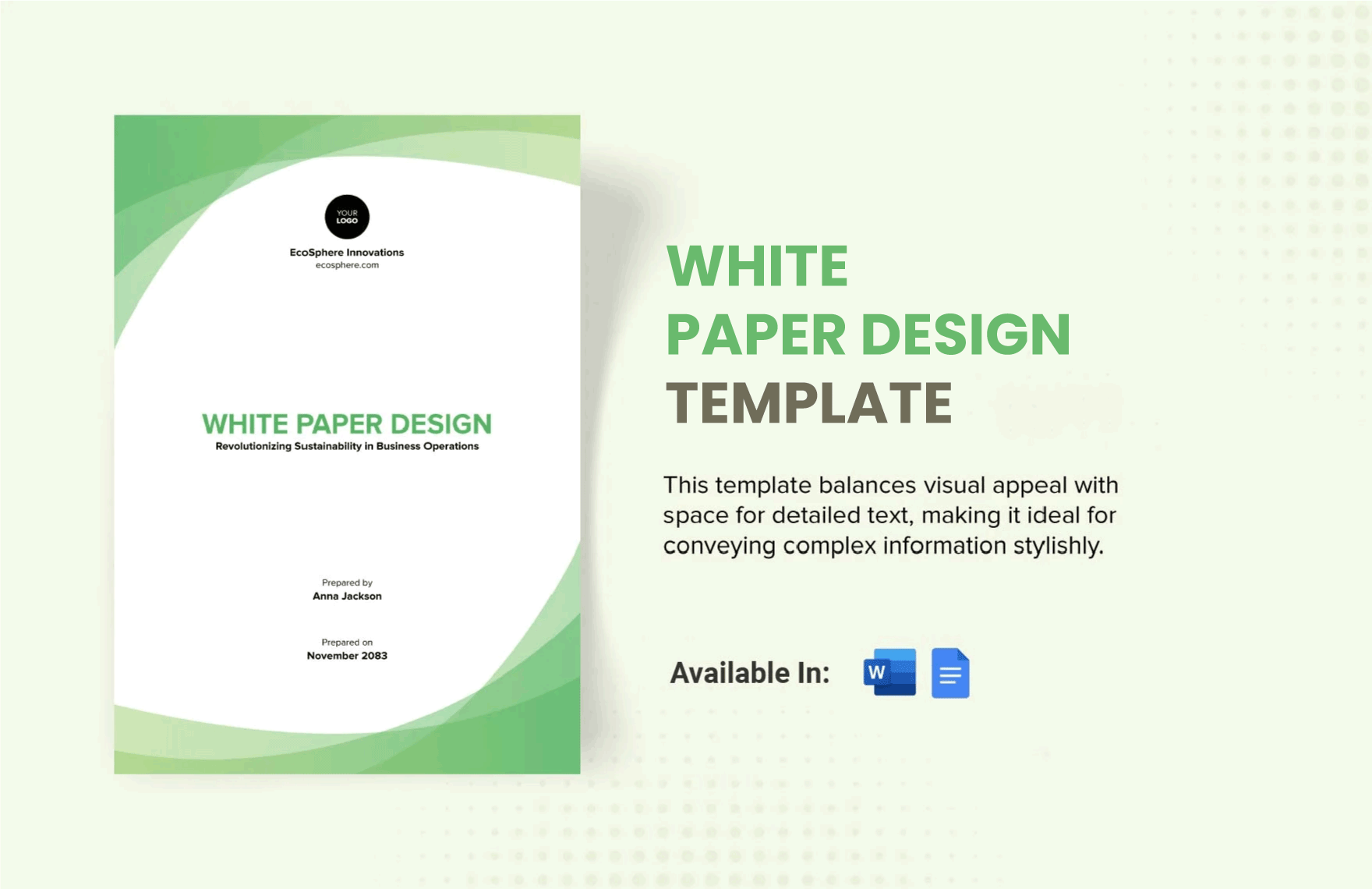Free White Paper Design Template in Word, Google Docs, InDesign
