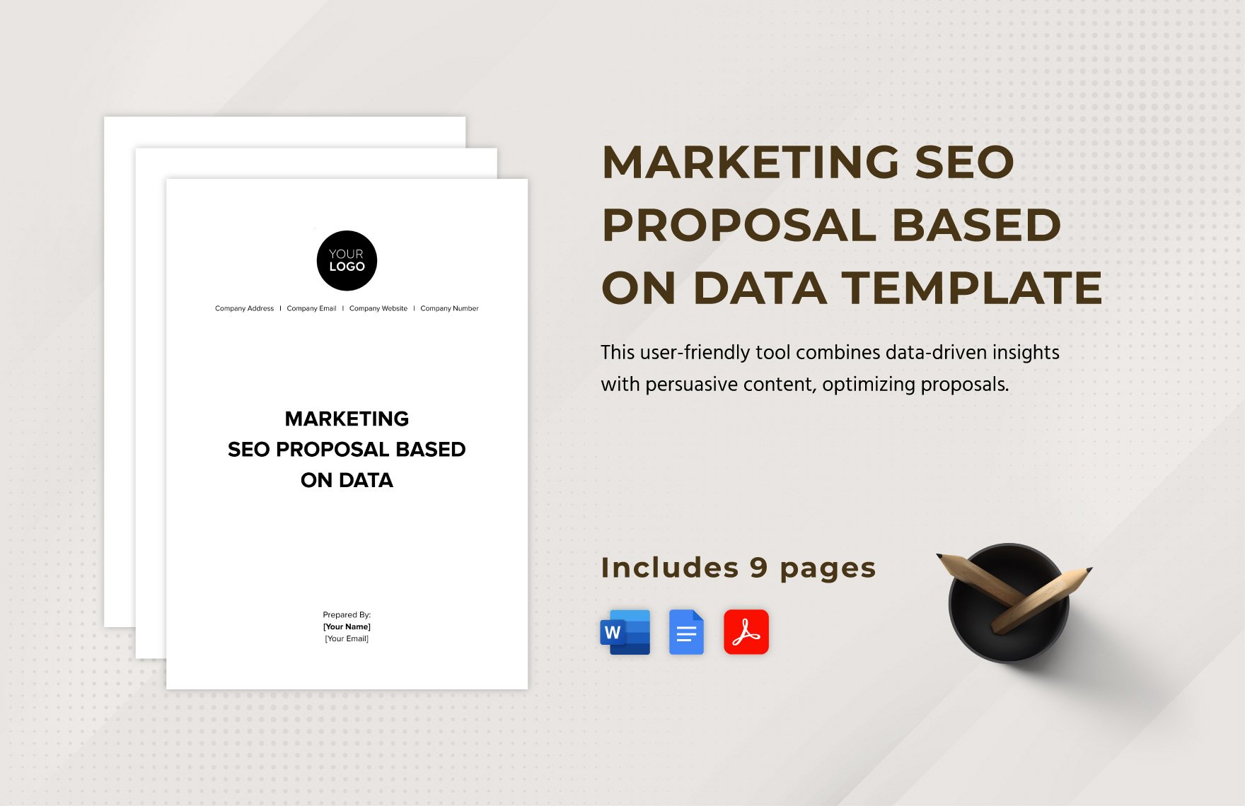 Marketing SEO Proposal Based on Data Template in Word, Google Docs, PDF