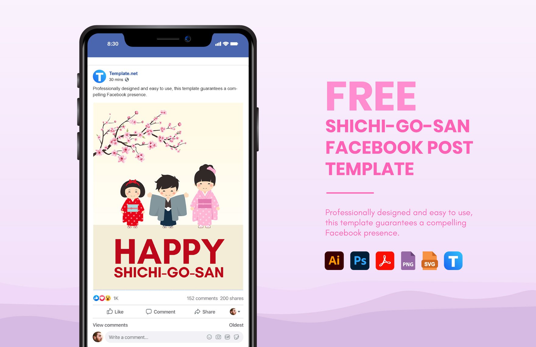 Shichi-Go-San Facebook Post Template