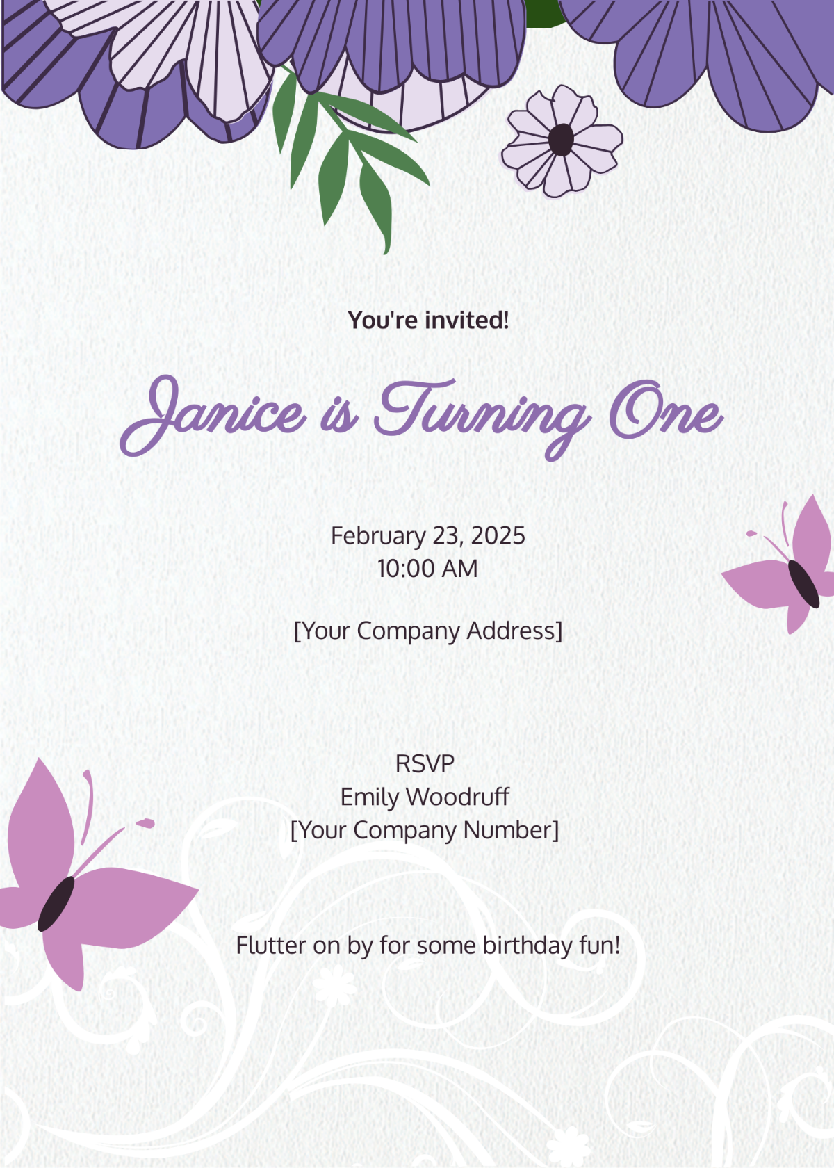 Free Butterfly Invitation Template