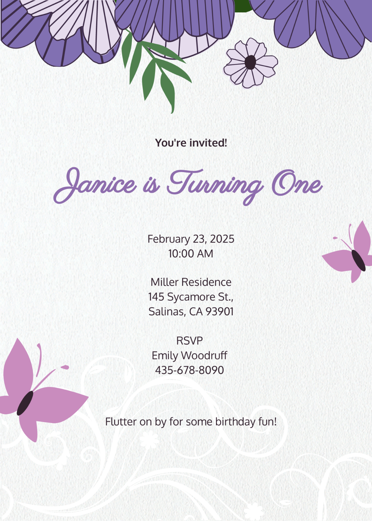 Free Butterfly Invitation