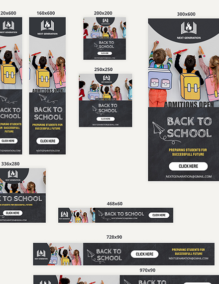 Back To School Web Banner Ads Template Psd Template Net