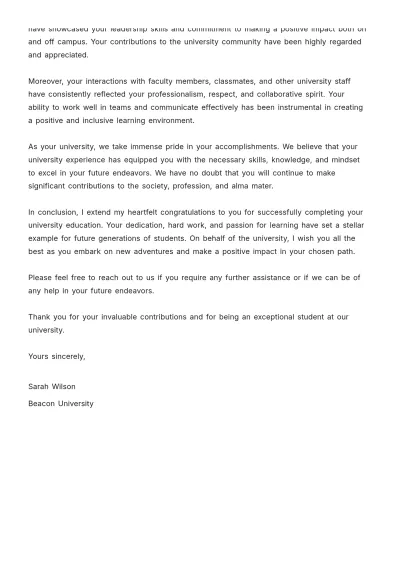 Free University Experience Letter Template to Edit Online