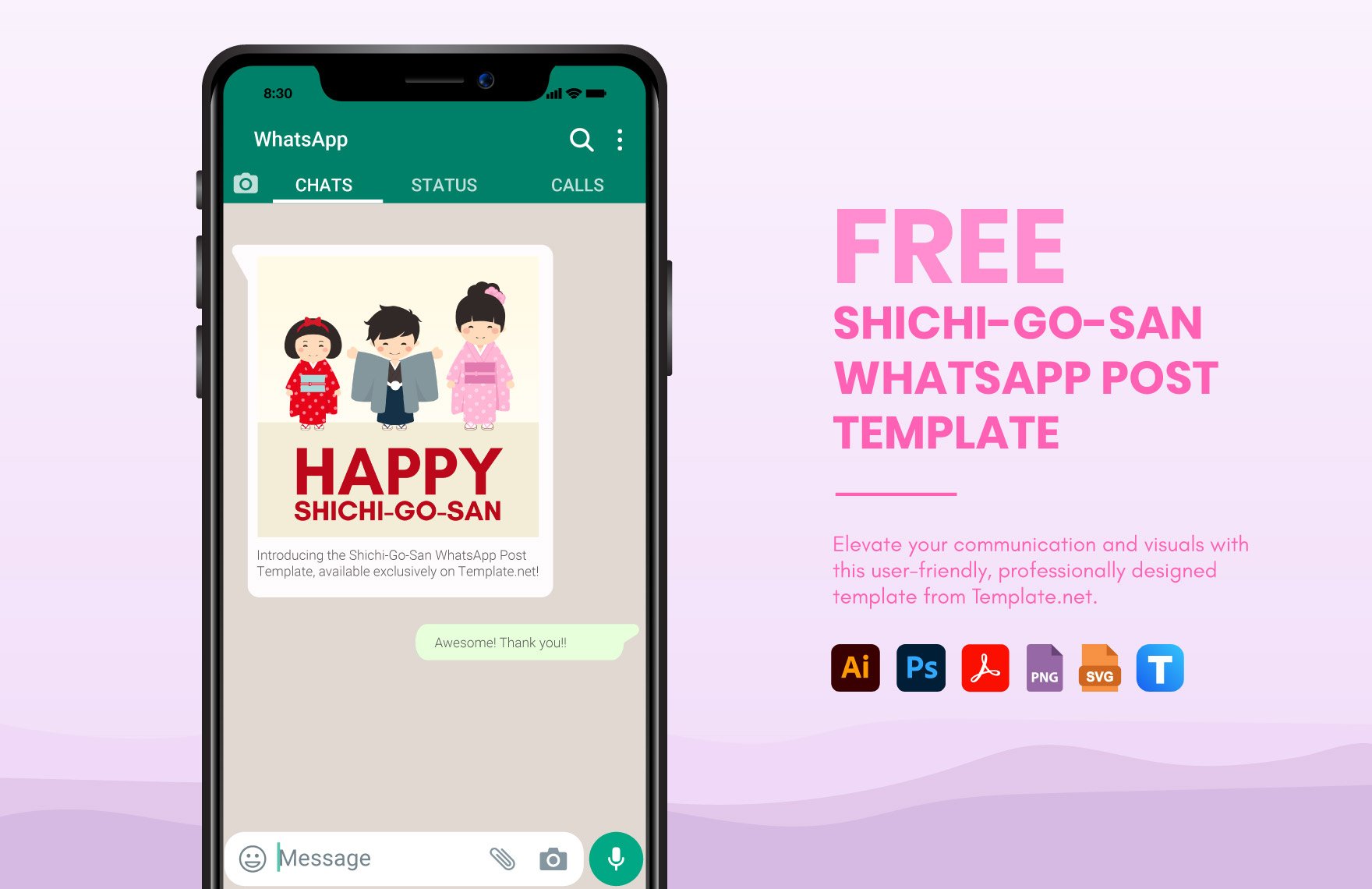 Free Shichi-Go-San WhatsApp Post Template in PDF, Illustrator, PSD, SVG, PNG