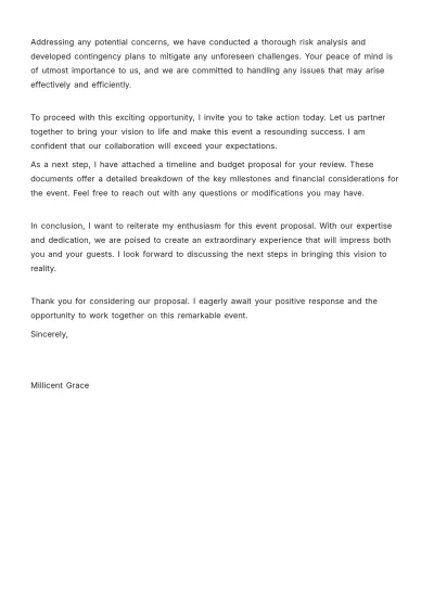 Free Event Proposal Letter Template to Edit Online