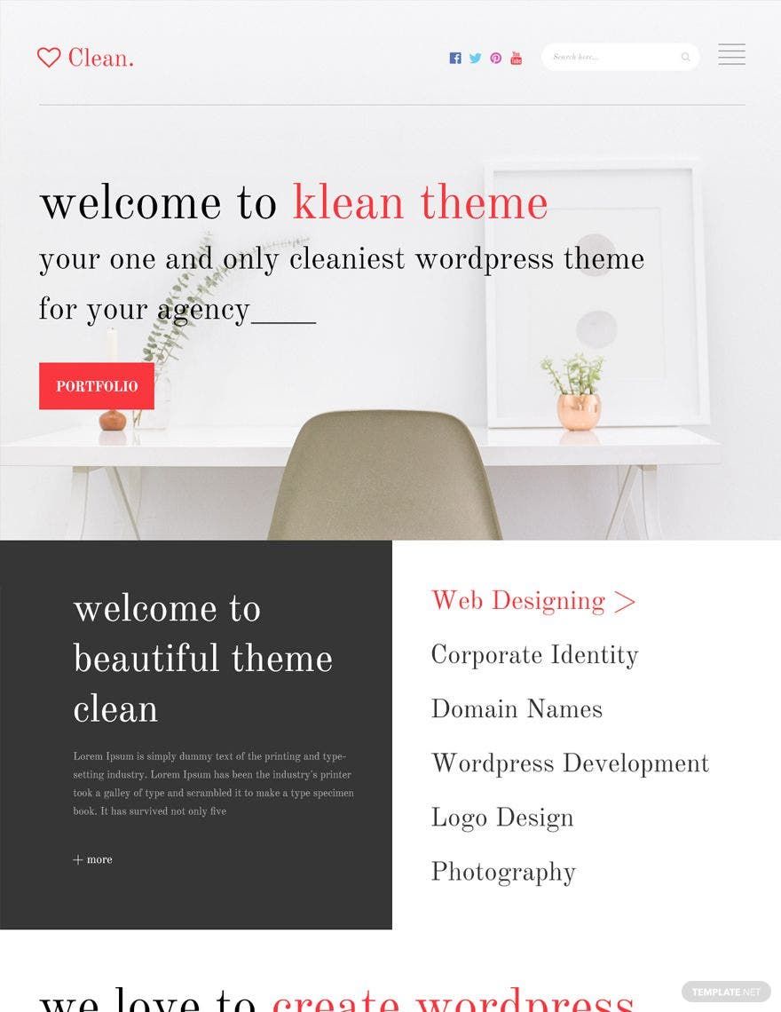 Clean PSD Website Template