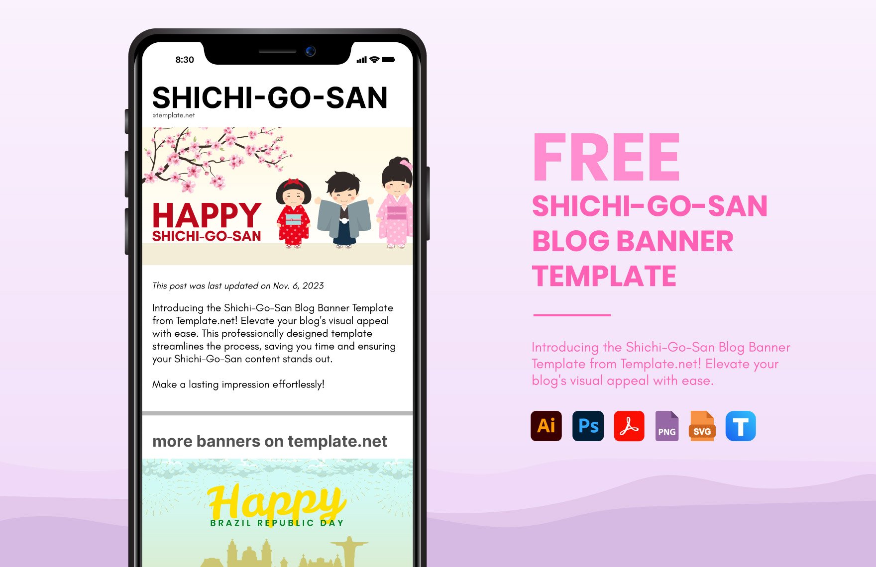 Free Shi chi-Go-San Blog Banner Template in PDF, Illustrator, PSD, SVG, PNG