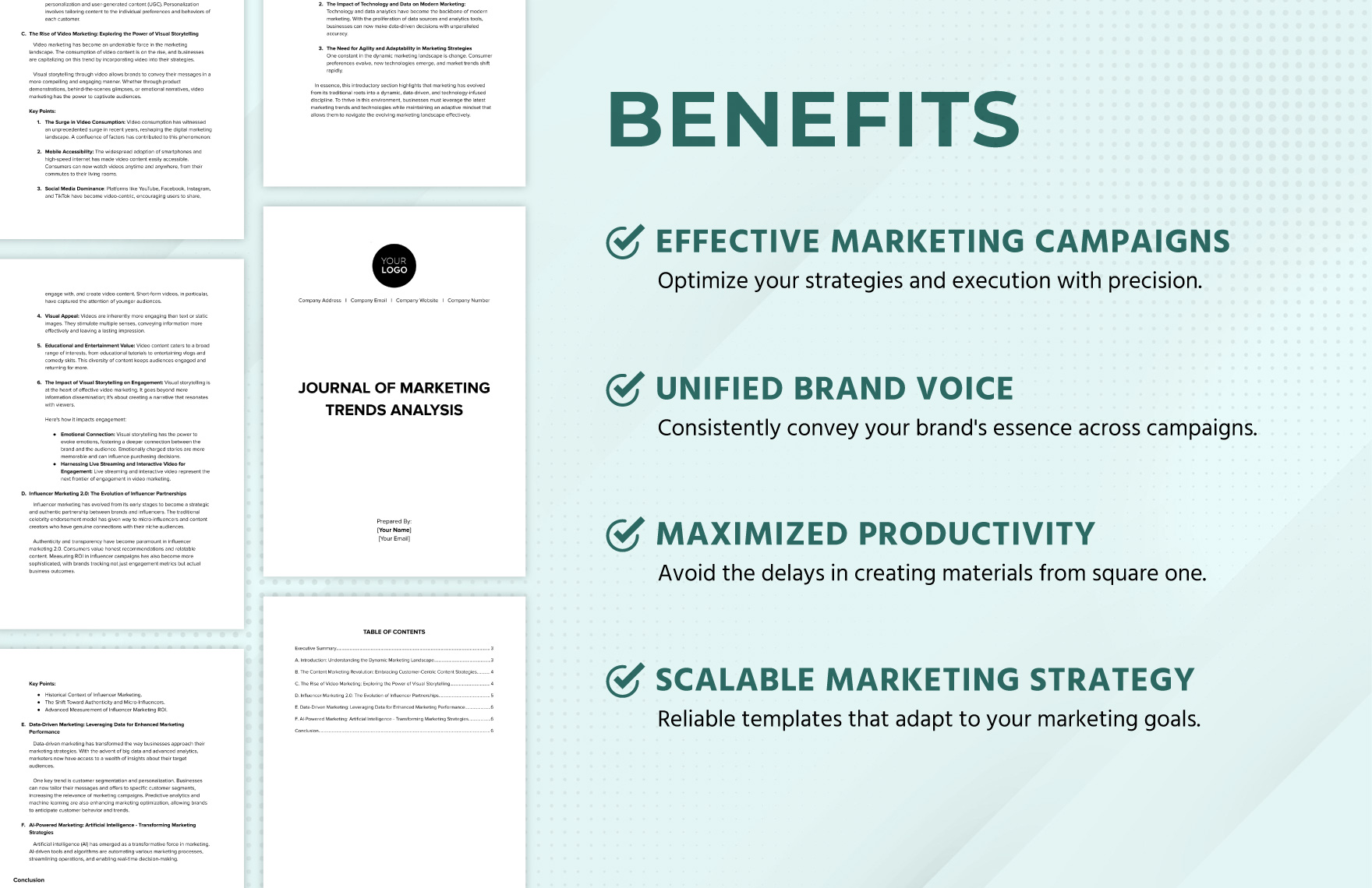 Journal of Marketing Trends Analysis Template