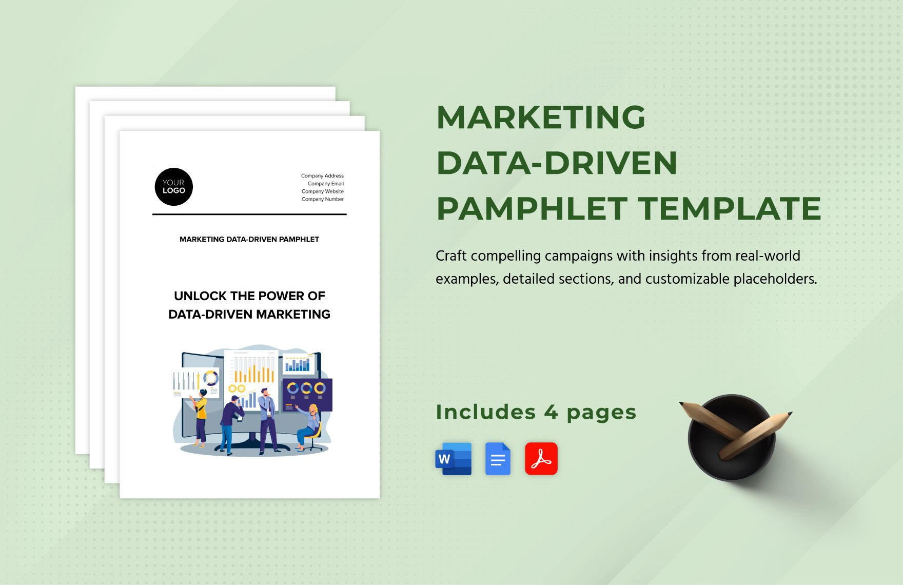 Marketing Data-Driven Pamphlet Template in Word, Google Docs, PDF