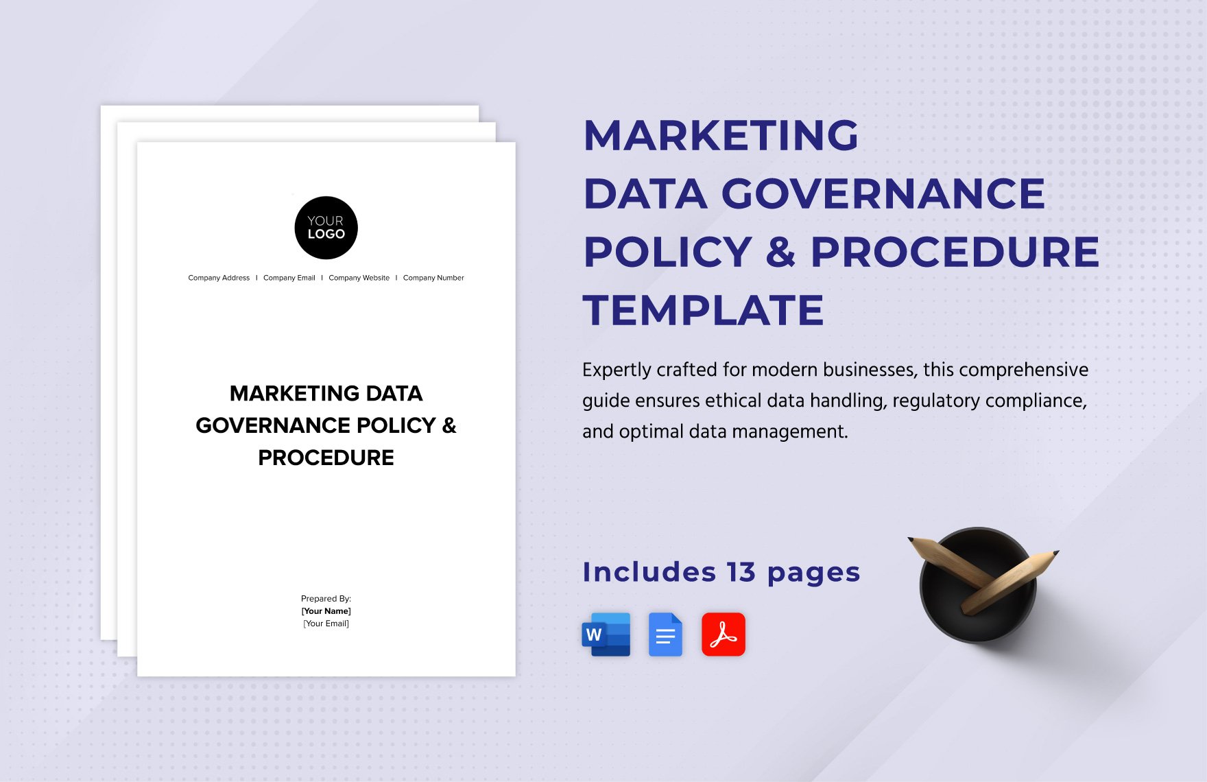 Marketing Data Governance Policy & Procedure Template in Word, Google Docs, PDF